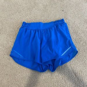 Blue lululemon shorts lightly worn 4 inch low rise!